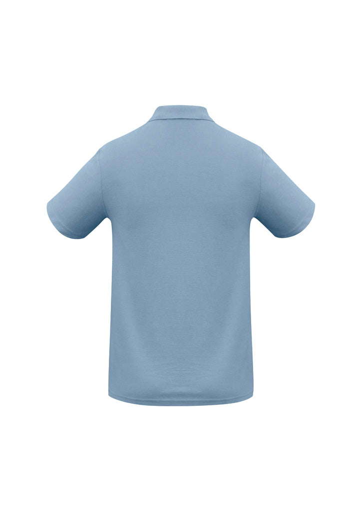 Biz Collection P400MS Crew Mens Short Sleeve Polo in Spring Blue - back view
