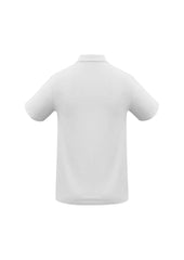Biz Collection P400MS Crew Mens Short Sleeve Polo in White - back view