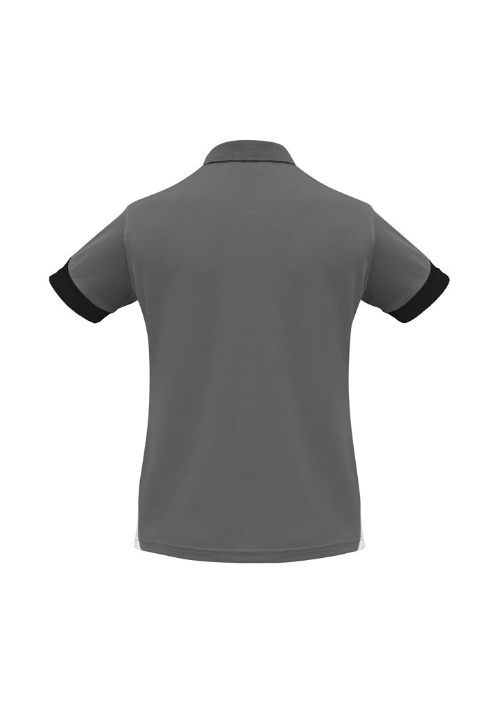 Biz Collection P401LS Talon Womens Short Sleeve Polo in Ash/Black - back view