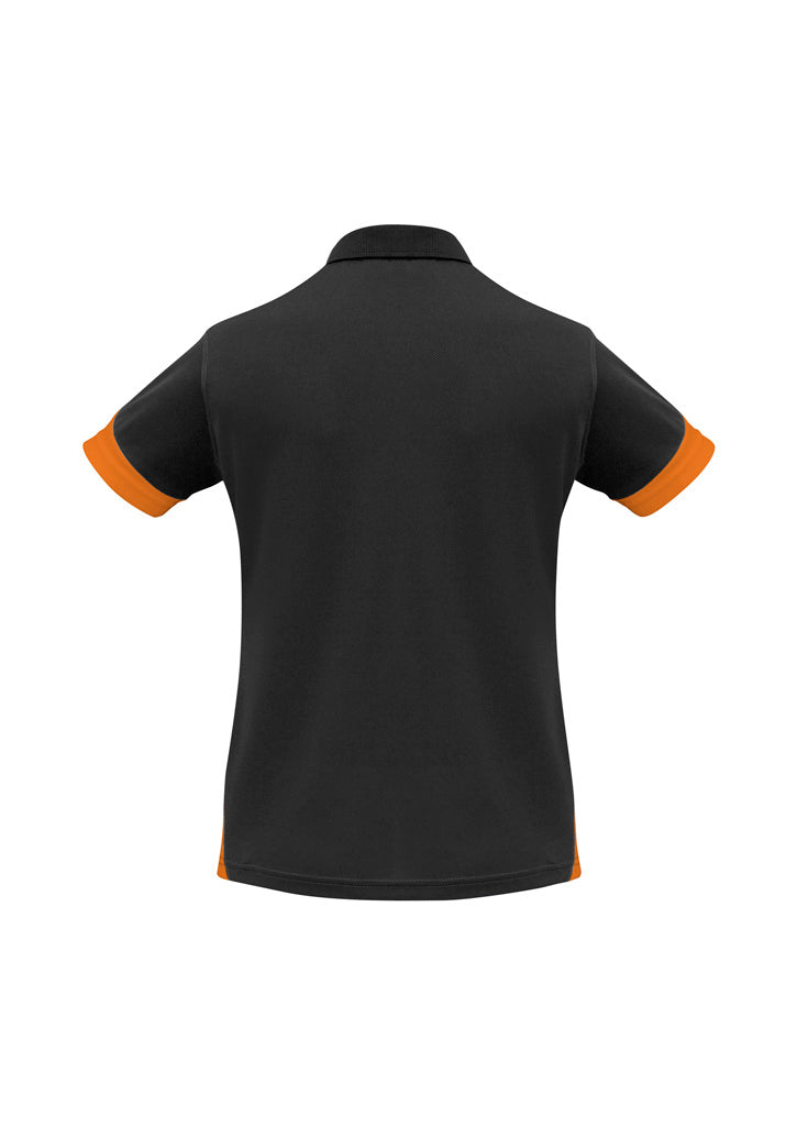 Biz Collection P401LS Talon Womens Short Sleeve Polo in Black/Orange - back view