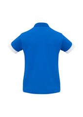Biz Collection P401LS Talon Womens Short Sleeve Polo in Royal/White - back view