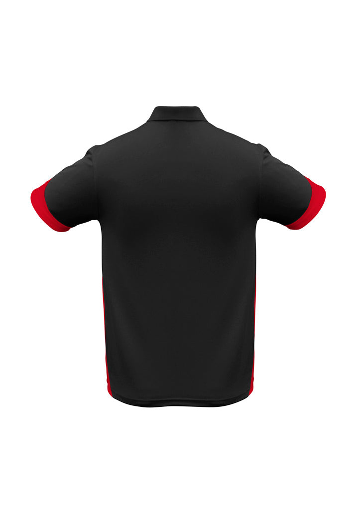 Biz Collection P401MS Talon Mens Short Sleeve Polo in Black/Red - back view