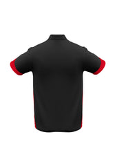 Biz Collection P401MS Talon Mens Short Sleeve Polo in Black/Red - back view