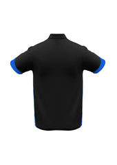 Biz Collection P401MS Talon Mens Short Sleeve Polo in Black/Royal - back view