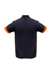 Biz Collection P401MS Talon Mens Short Sleeve Polo in Navy/Orange - back view