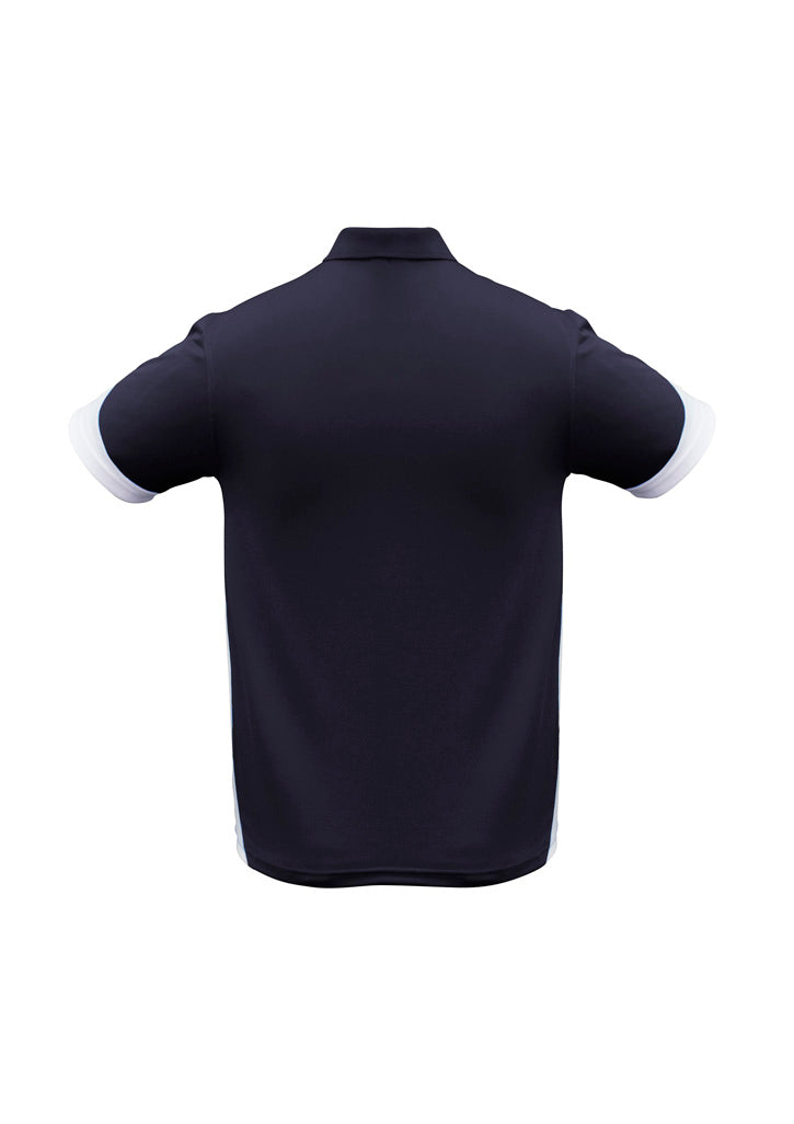 Biz Collection P401MS Talon Mens Short Sleeve Polo in Navy/White - back view