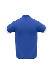 Biz Collection P401MS Talon Mens Short Sleeve Polo in Royal/White - back view