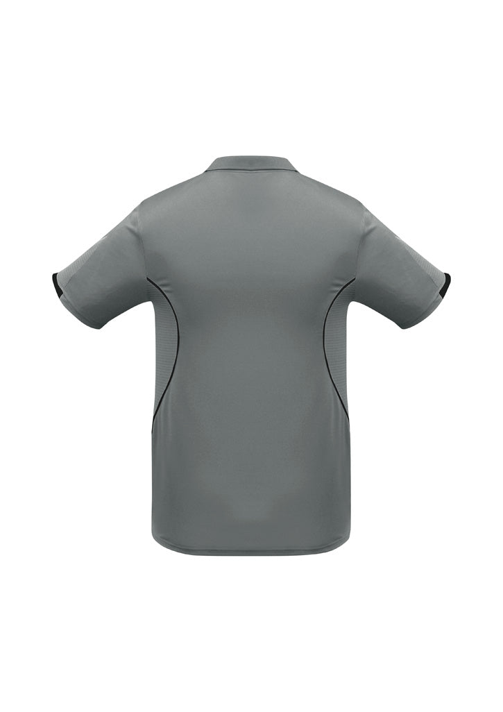 Biz Collection P405KS Razor Kids Short Sleeve Polo in Ash/Black - back view