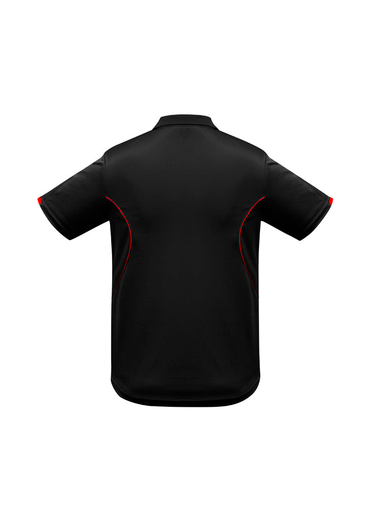 Biz Collection P405KS Razor Kids Short Sleeve Polo in Black/Red - back view