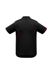 Biz Collection P405KS Razor Kids Short Sleeve Polo in Black/Red - back view
