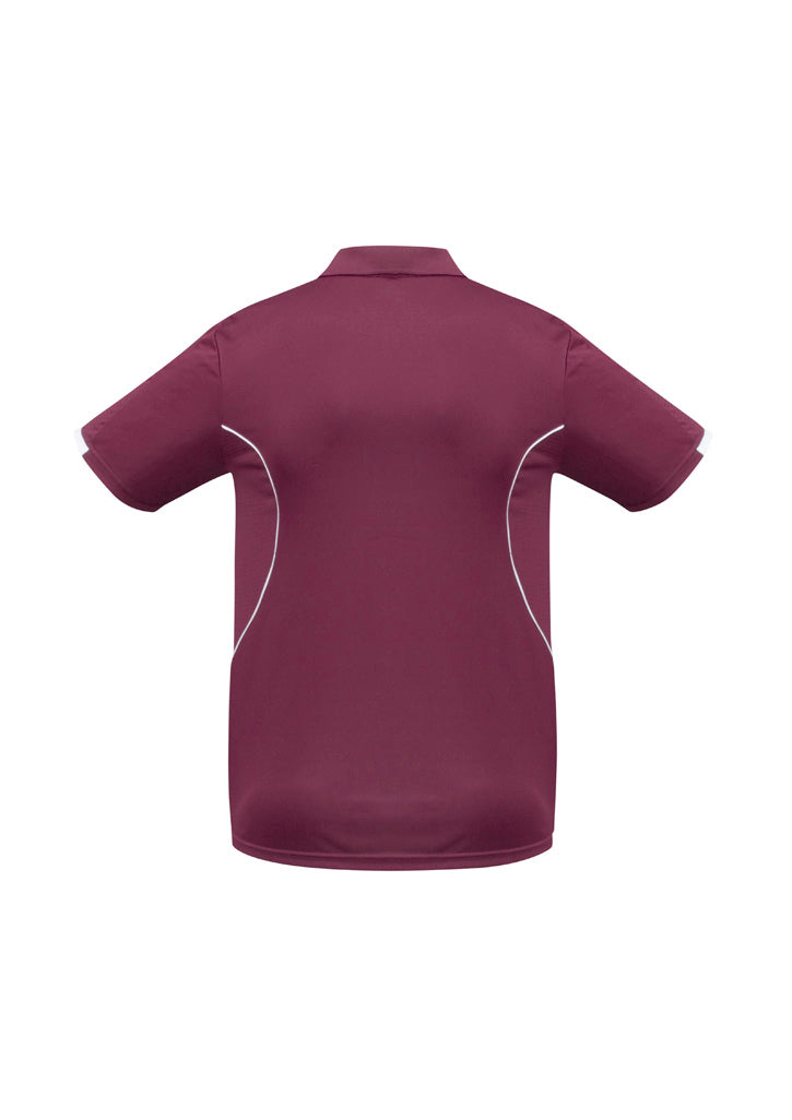Biz Collection P405KS Razor Kids Short Sleeve Polo in Maroon/White - back view