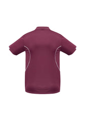 Biz Collection P405KS Razor Kids Short Sleeve Polo in Maroon/White - back view