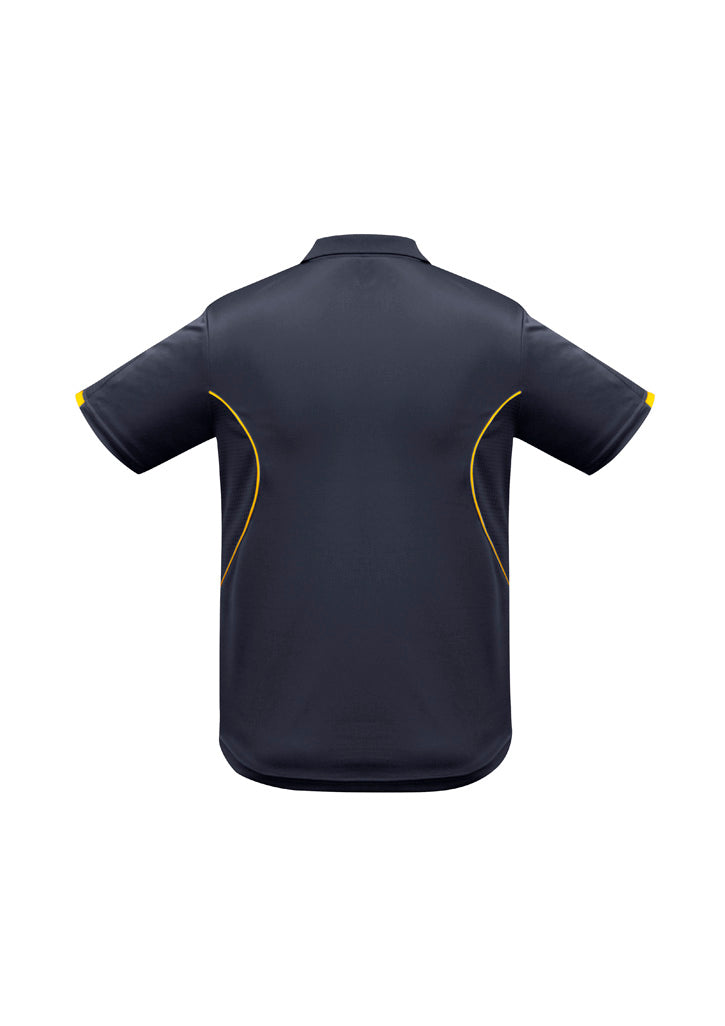 Biz Collection P405KS Razor Kids Short Sleeve Polo in Navy/Gold - back view