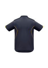Biz Collection P405KS Razor Kids Short Sleeve Polo in Navy/Gold - back view