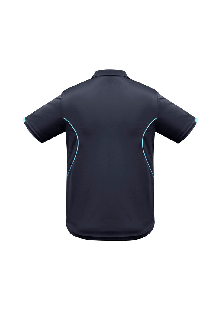 Biz Collection P405KS Razor Kids Short Sleeve Polo in Navy/Sky - back view