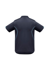 Biz Collection P405KS Razor Kids Short Sleeve Polo in Navy/Sky - back view