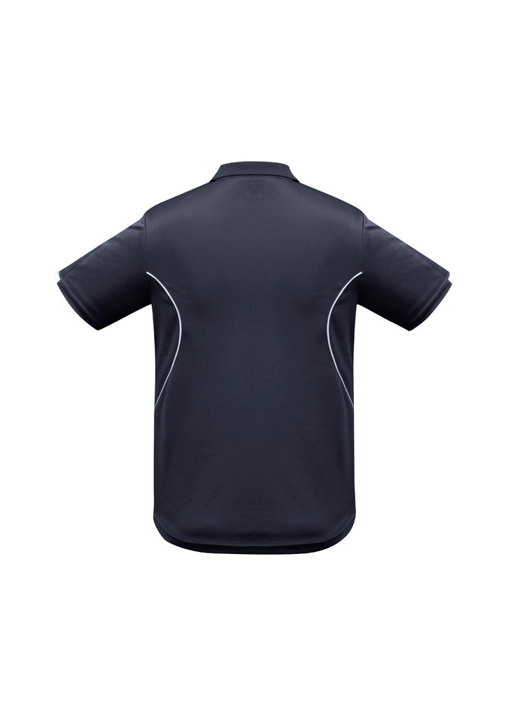 Biz Collection P405KS Razor Kids Short Sleeve Polo in Navy/White - back view