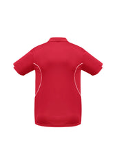 Biz Collection P405KS Razor Kids Short Sleeve Polo in Red/White - back view