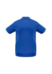 Biz Collection P405KS Razor Kids Short Sleeve Polo in Royal/Gold - back view