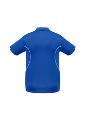 Biz Collection P405KS Razor Kids Short Sleeve Polo in Royal/White - back view