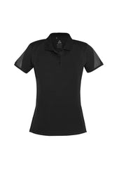 Biz Collection P405LS Razor Womens Short Sleeve Polo in Black/Black