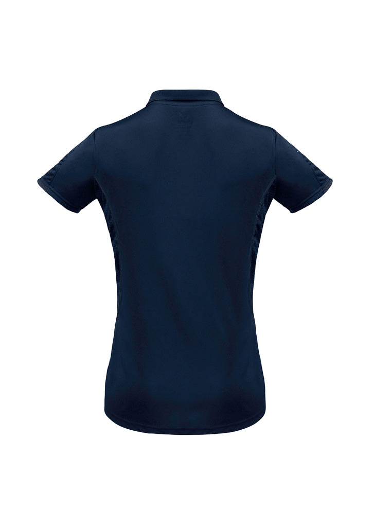 Biz Collection P405LS Razor Womens Short Sleeve Polo in Navy/Navy - back view