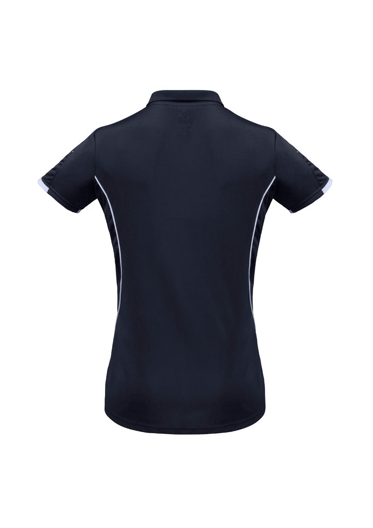 Biz Collection P405LS Razor Womens Short Sleeve Polo in Navy/White - back view