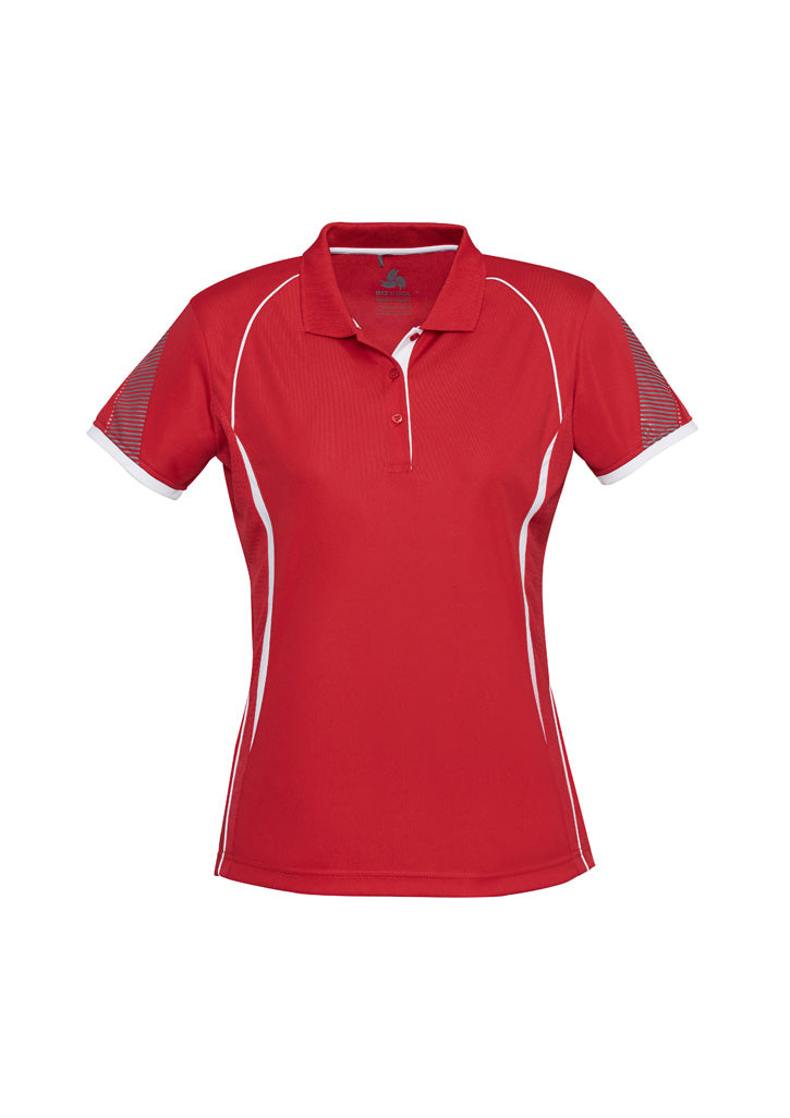 Biz Collection P405LS Razor Womens Short Sleeve Polo in Red/White