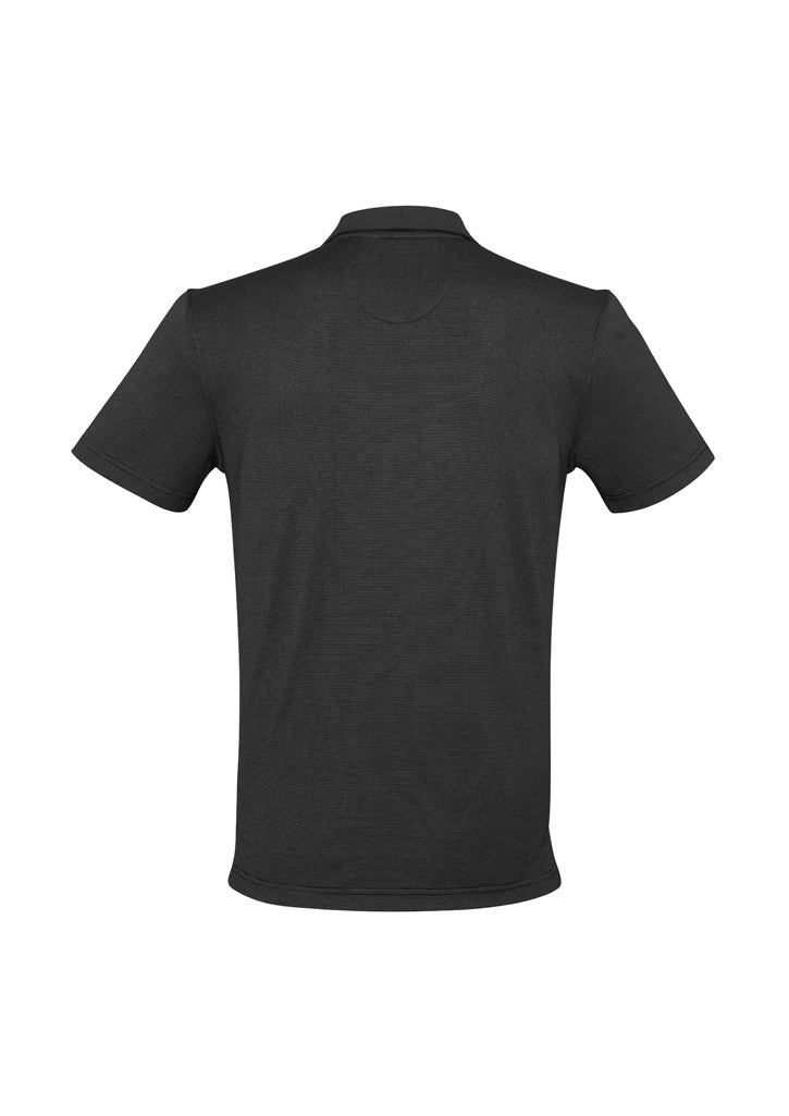 Biz Collection P501MS Shadow Mens Short Sleeve Polo in Graphite Black - back view