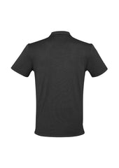 Biz Collection P501MS Shadow Mens Short Sleeve Polo in Graphite Black - back view