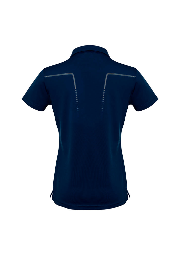 Biz Collection P604LS Cyber Womens Short Sleeve Polo in Navy/Silver - back view