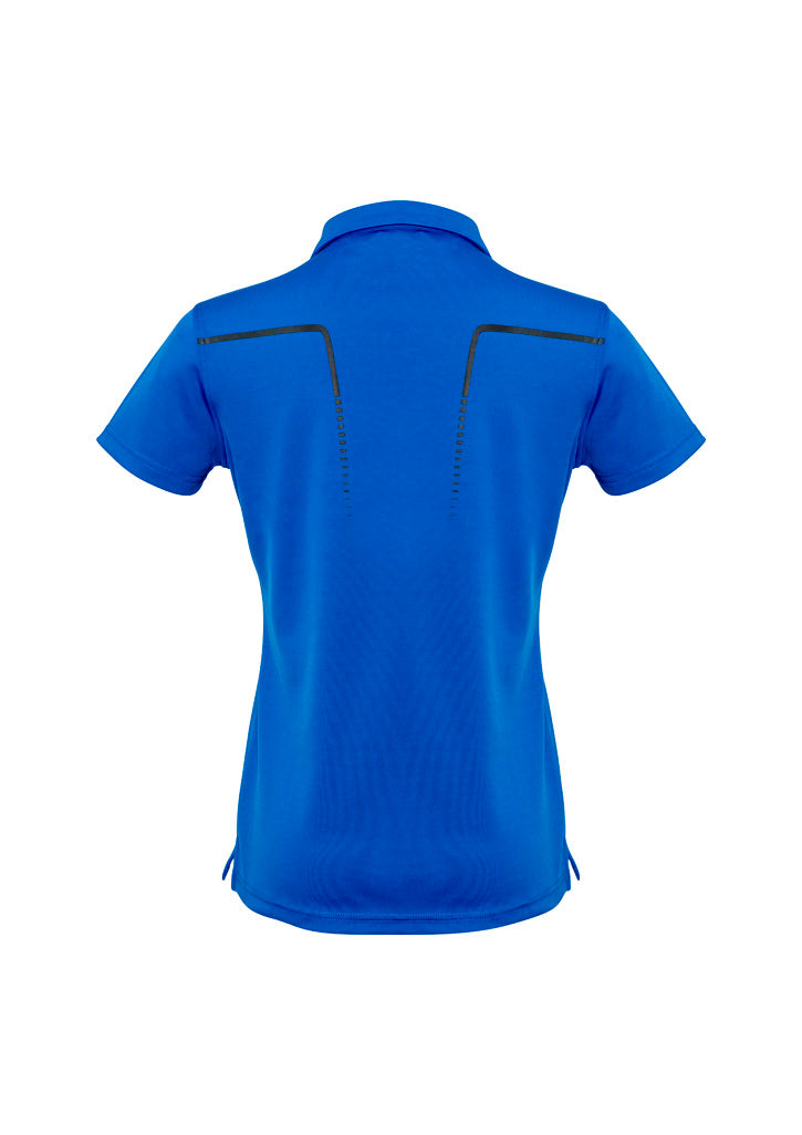 Biz Collection P604LS Cyber Womens Short Sleeve Polo in Royal/Silver - back view