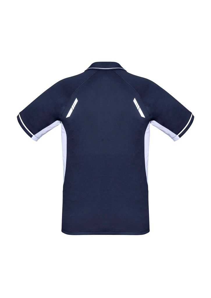 Biz Collection P700KS Renegade Kids Short Sleeve Polo in Navy/White/Silver - back view