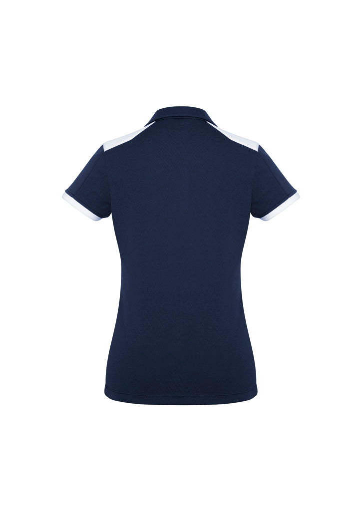 Biz Collection P705LS Rival Womens Short Sleeve Polo in Navy/White - back view