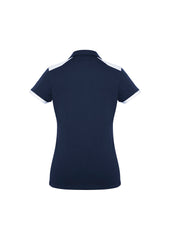 Biz Collection P705LS Rival Womens Short Sleeve Polo in Navy/White - back view