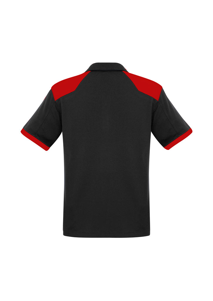 Biz Collection P705MS Rival Mens Short Sleeve Polo in Black/Red - back view