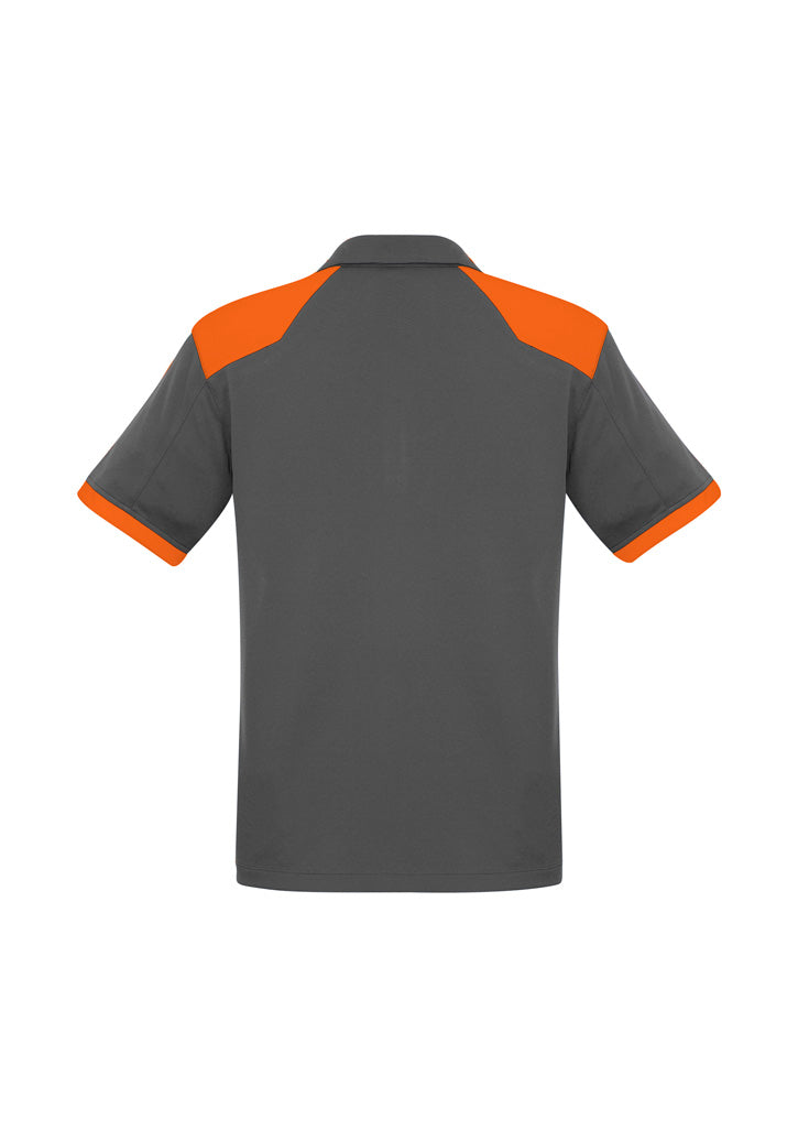 Biz Collection P705MS Rival Mens Short Sleeve Polo in Grey/Orange - back view