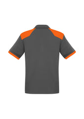 Biz Collection P705MS Rival Mens Short Sleeve Polo in Grey/Orange - back view