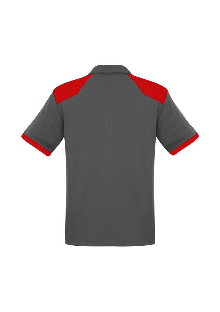 Biz Collection P705MS Rival Mens Short Sleeve Polo in Grey/Red - back view