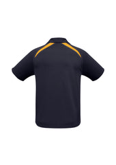 Biz Collection P7700B Splice Kids Short Sleeve Polo in Navy/Gold - back view