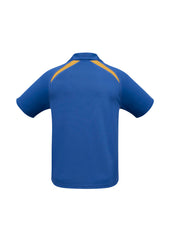 Biz Collection P7700B Splice Kids Short Sleeve Polo in Royal/Gold - back view