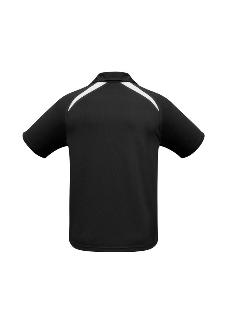Biz Collection P7700 Splice Mens Short Sleeve Polo in Black/White - back view