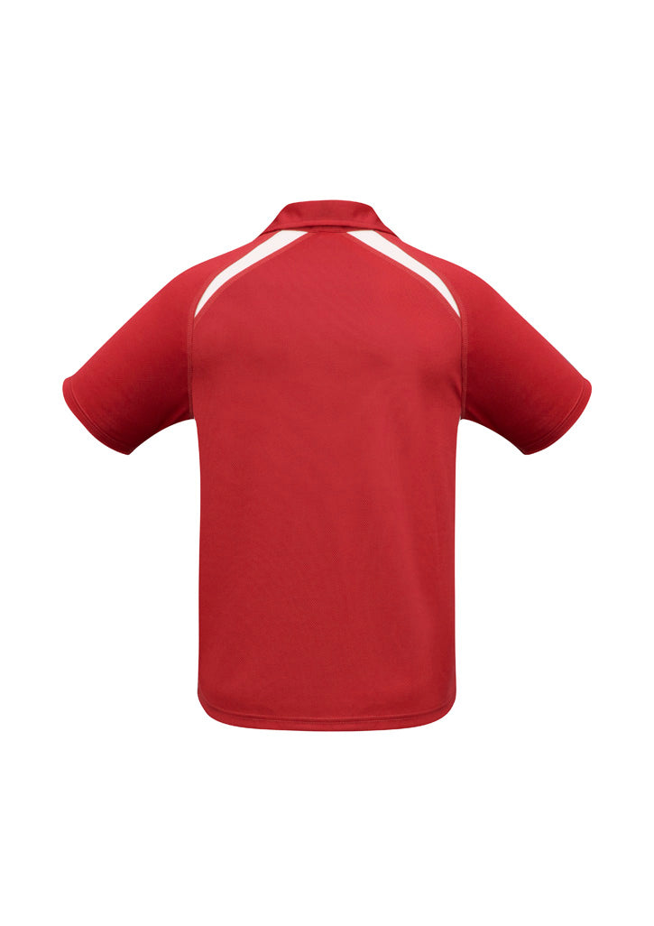 Biz Collection P7700 Splice Mens Short Sleeve Polo in Red/White - back view