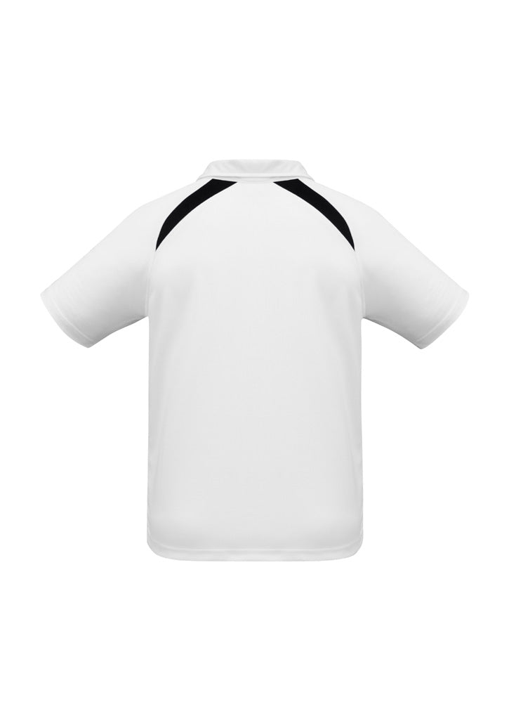 Biz Collection P7700 Splice Mens Short Sleeve Polo in White/Navy - back view
