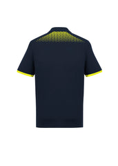 Biz Collection P900MS Galaxy Mens Short Sleeve Polo in Navy/Fluoro Yellow - back view