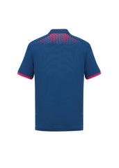 Biz Collection P900MS Galaxy Mens Short Sleeve Polo in Steel Blue/Magenta - back view