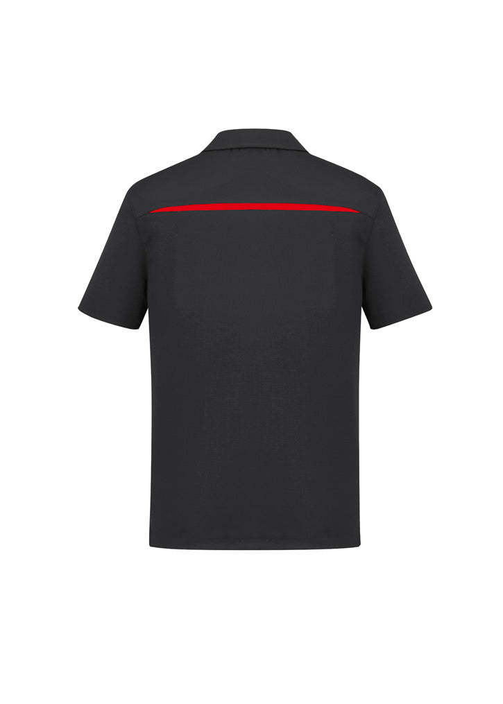 Biz Collection P901MS Sonar Mens Short Sleeve Polo in Black/Red - back view