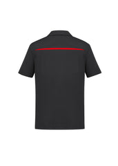 Biz Collection P901MS Sonar Mens Short Sleeve Polo in Black/Red - back view
