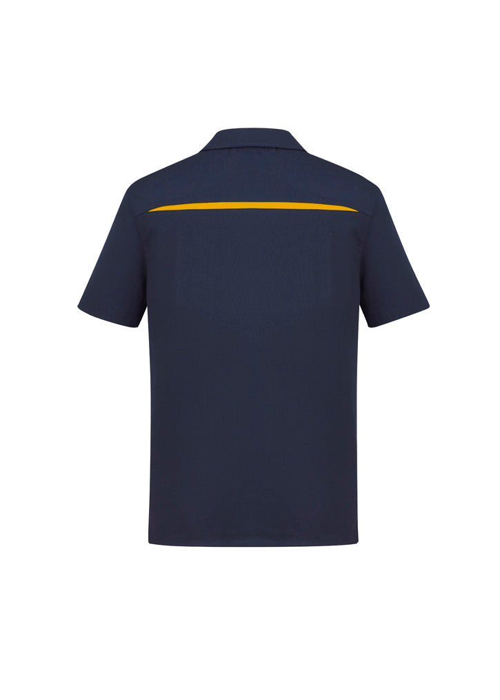 Biz Collection P901MS Sonar Mens Short Sleeve Polo in Navy/Gold - back view