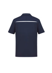 Biz Collection P901MS Sonar Mens Short Sleeve Polo in Navy/White - back view